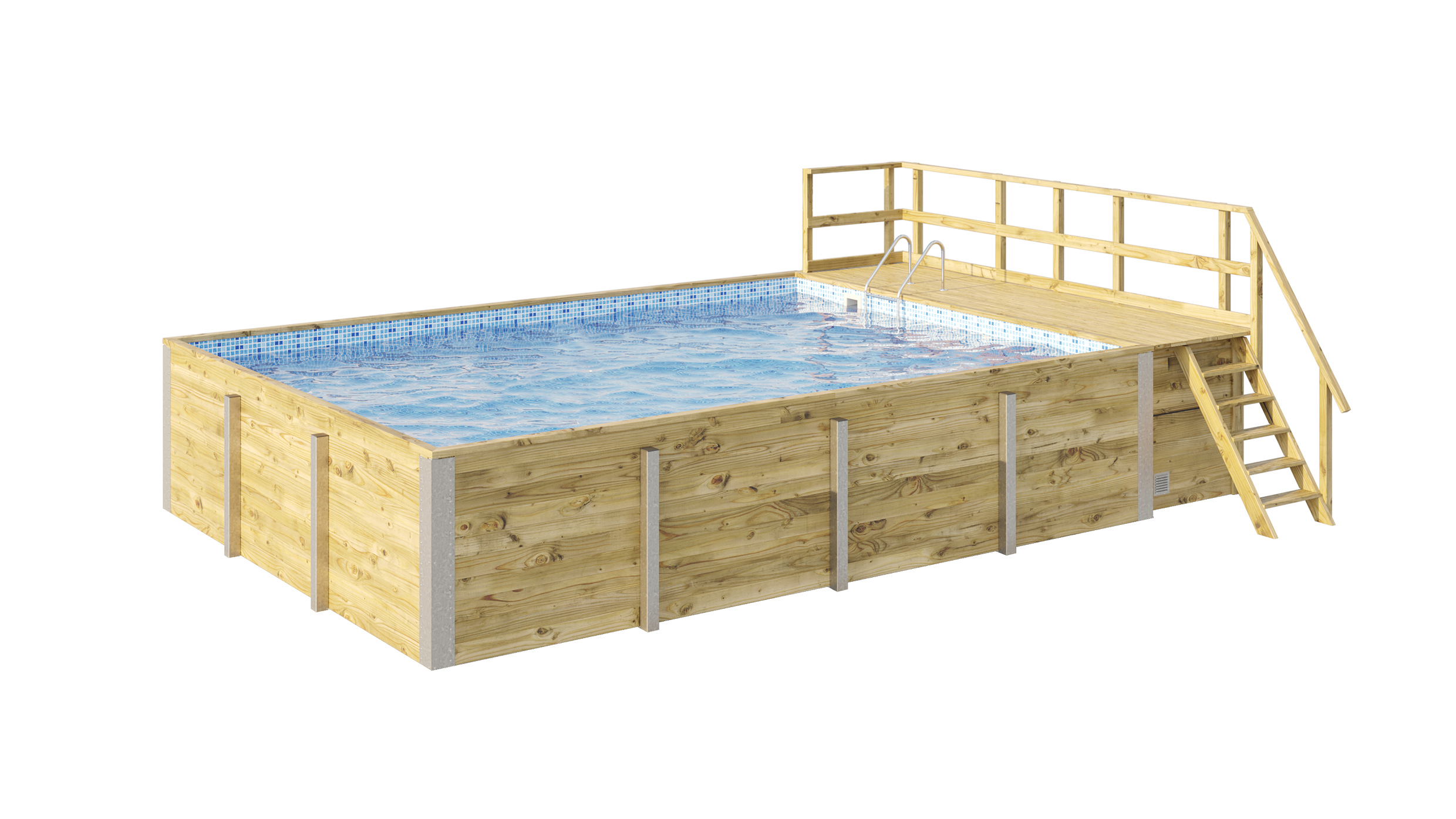 weka Massivholzpool 595 Gr. 2, Folie Blau / Mosaik