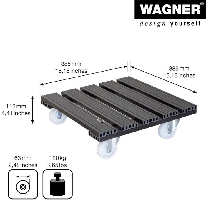 Multiroller Pflanzenroller WPC 380x380 mm für 100 kg