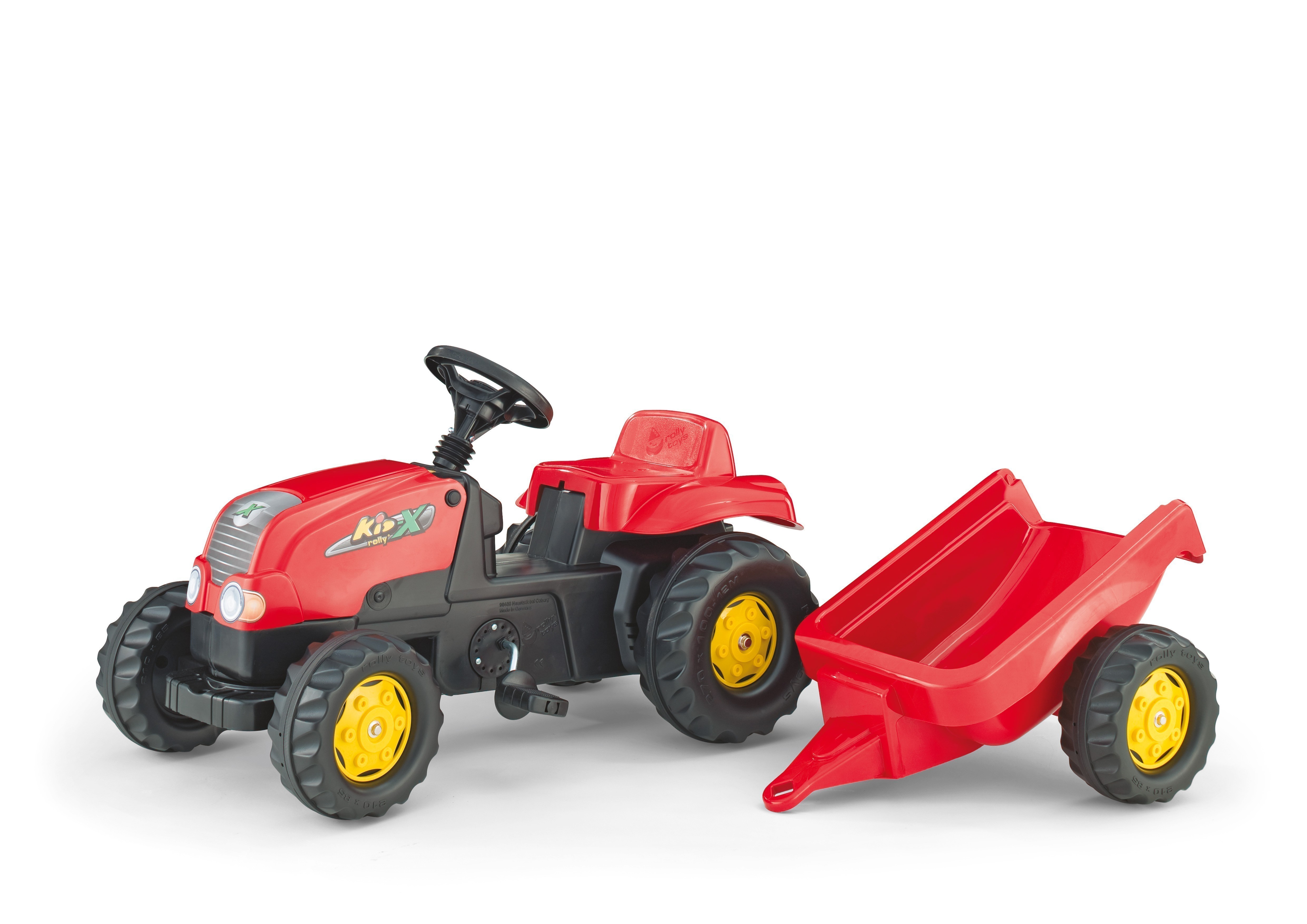 Trettraktor rolly Kid-X mit Anhänger rot - Rolly Toys