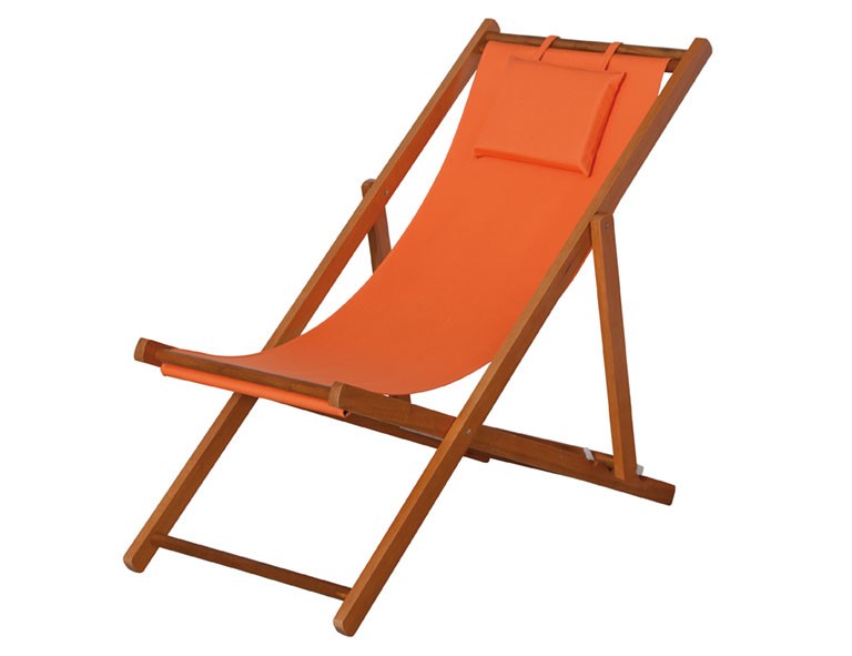Siena Garden Liegestuhl / Strandstuhl Faro Hartholz / Textil orange