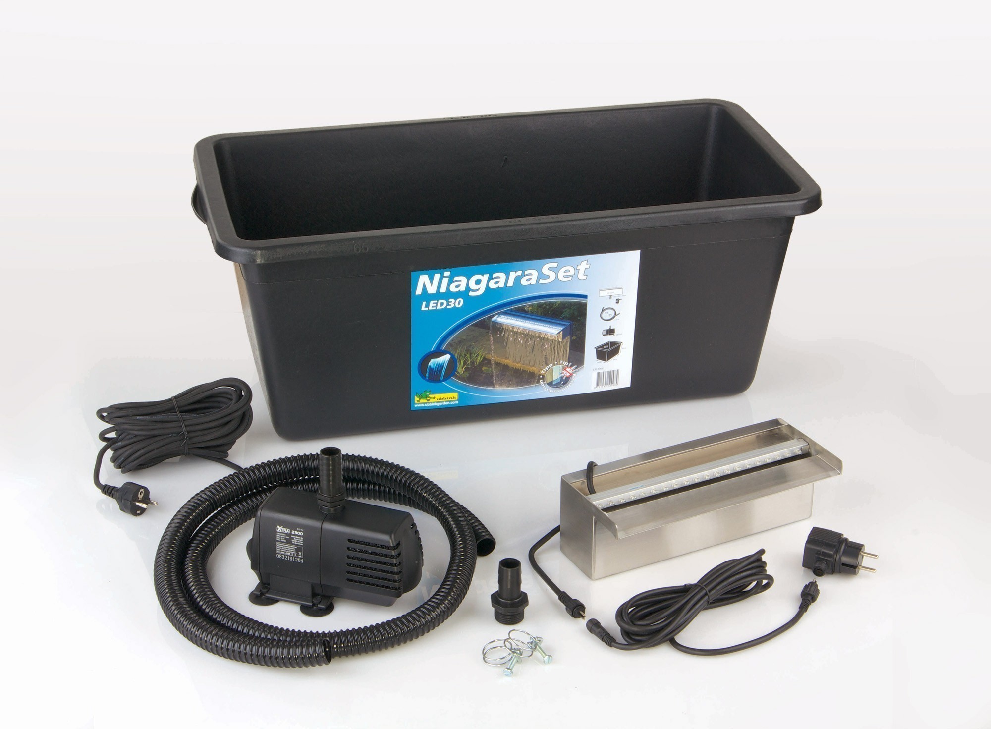 Ubbink Design Wasserfall Set Niagara LED 30cm Edelstahl