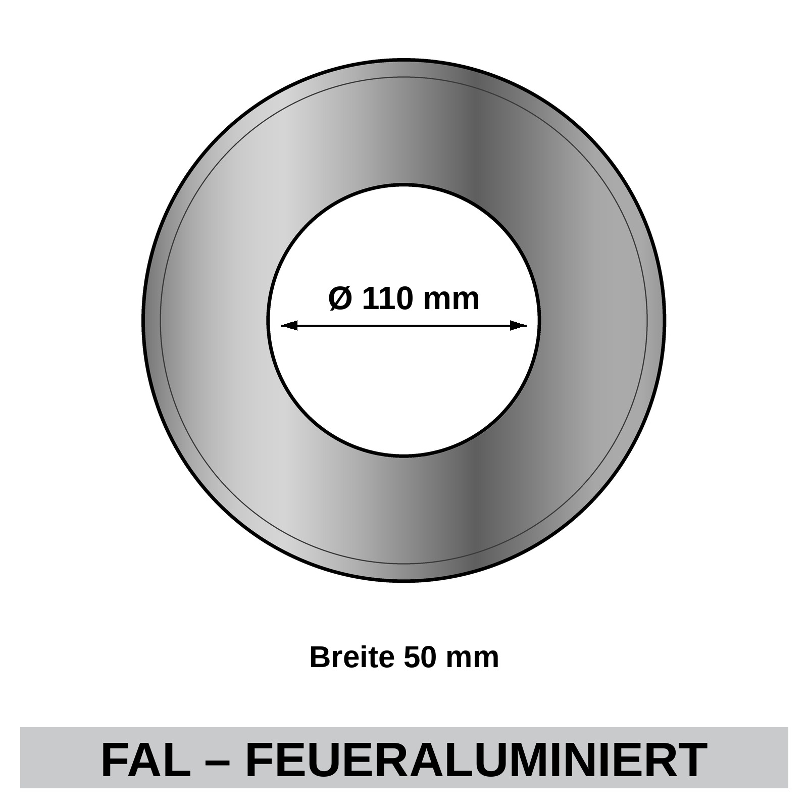 ediFire Wandrosette Ø 110 mm, feueraluminiert