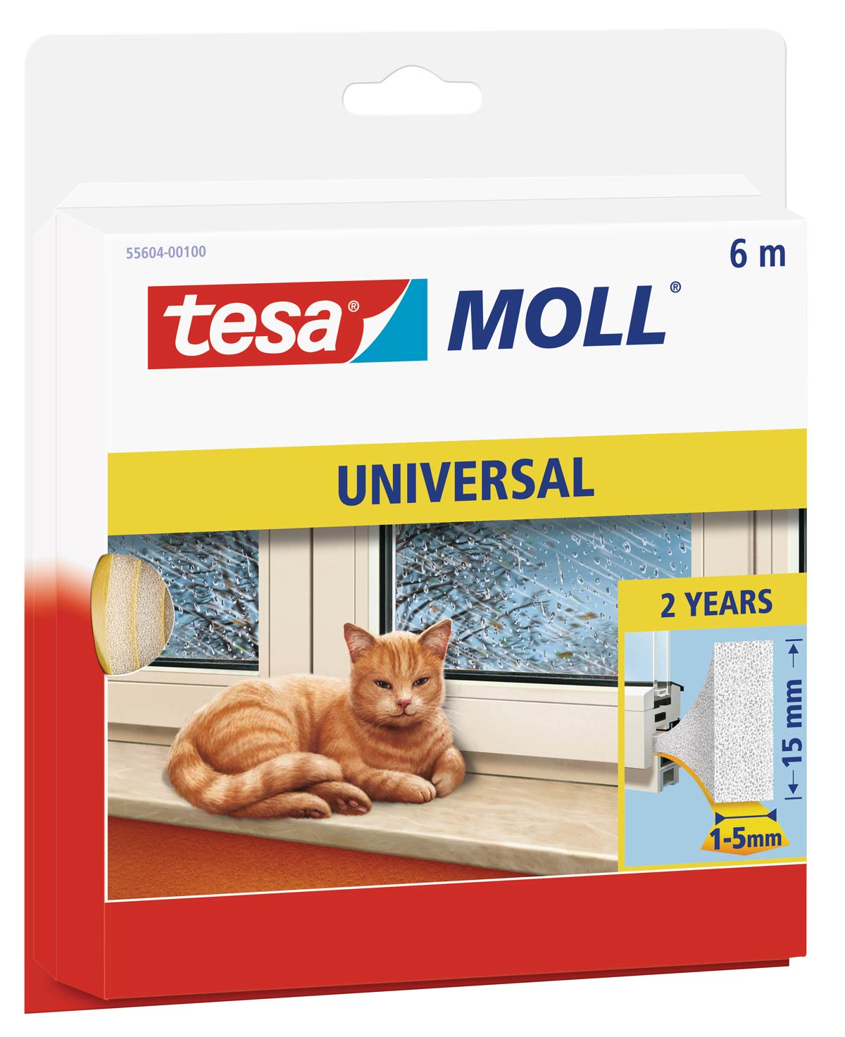 tesamoll® Universal Schaumstoffdichtung 15 mm x 6 m weiß