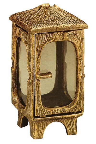 Grableuchte / Grablaterne Noah 22 cm mit Parsol Bronze Glas