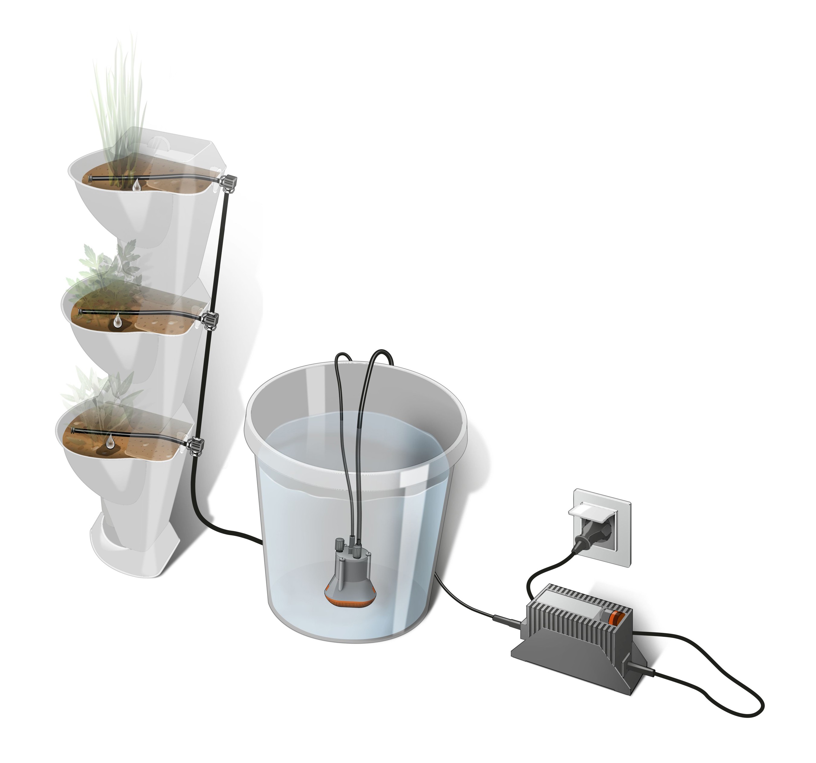 GARDENA NatureUp Erweiterungsset Bewässerung Wasserbehälter 13158-20