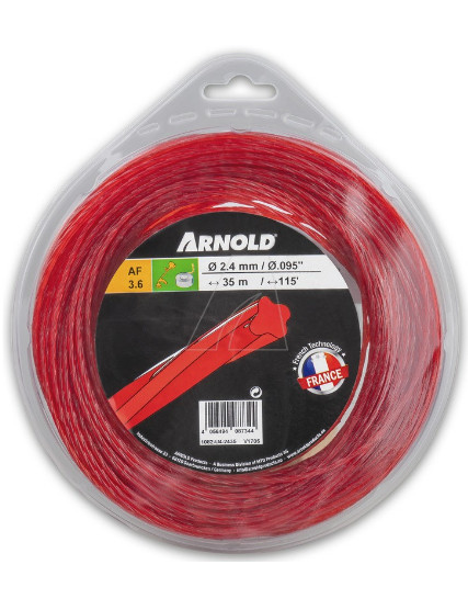 ARNOLD Trimmerfaden AF 3.6, 2.4 mm x 35 m, rot, rund, gedreht