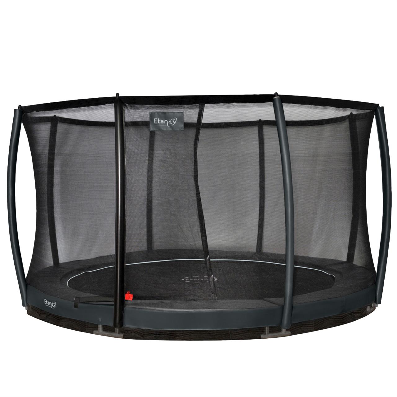 Trampolin InGround Etan Premium Gold 10 Netz Deluxe Ø305cm grau