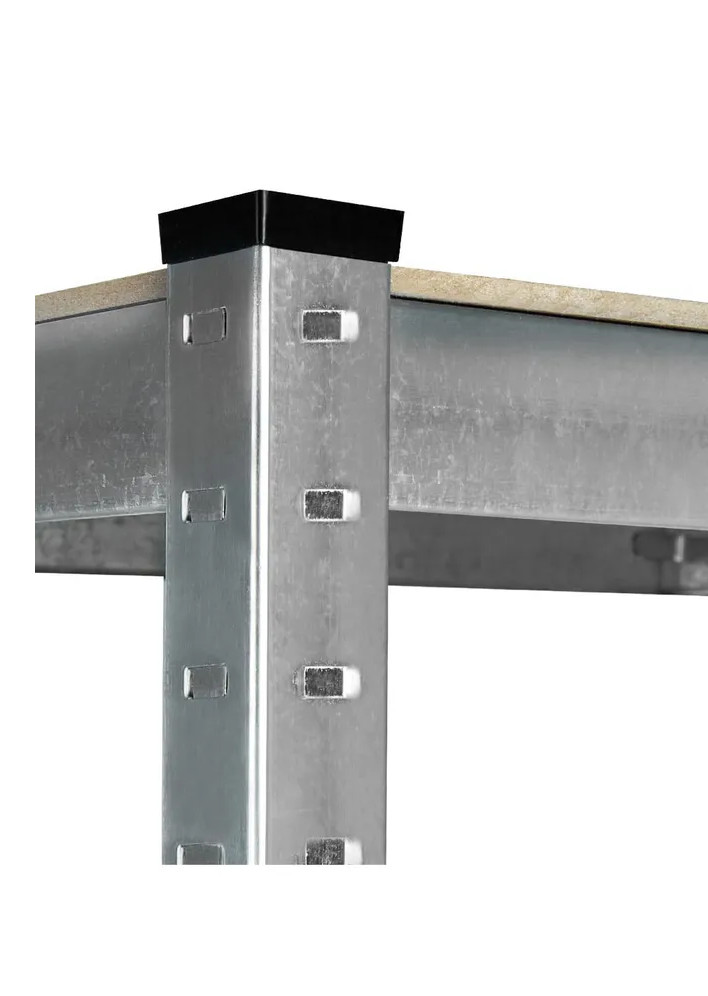 Schwerlastregal Monzana silber 90x180x60 cm 5 Holzböden