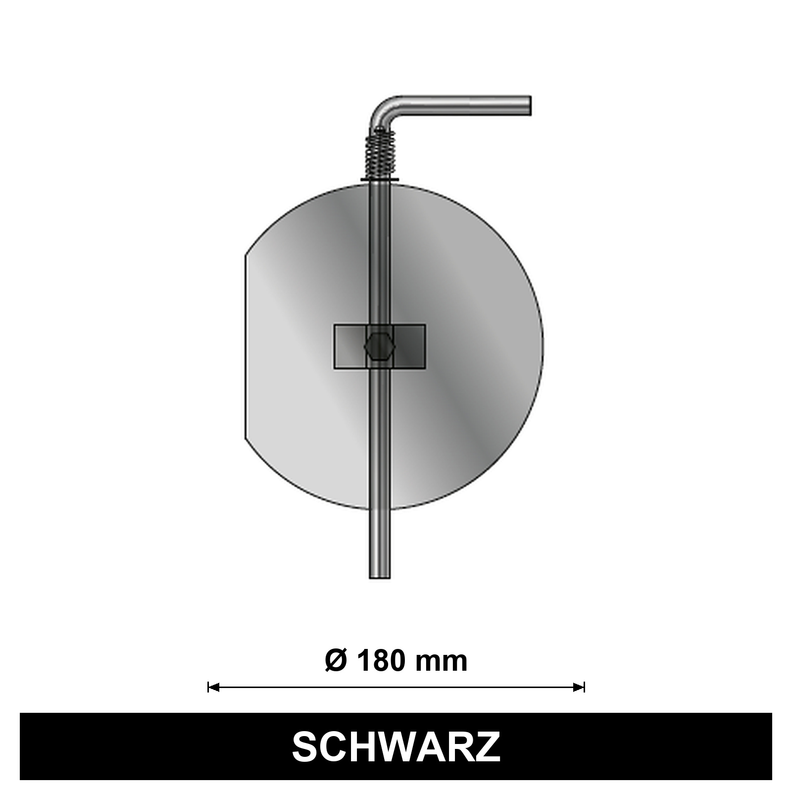 EdiFire Drosselklappe für Ofenrohr Ø 180 mm, schwarz