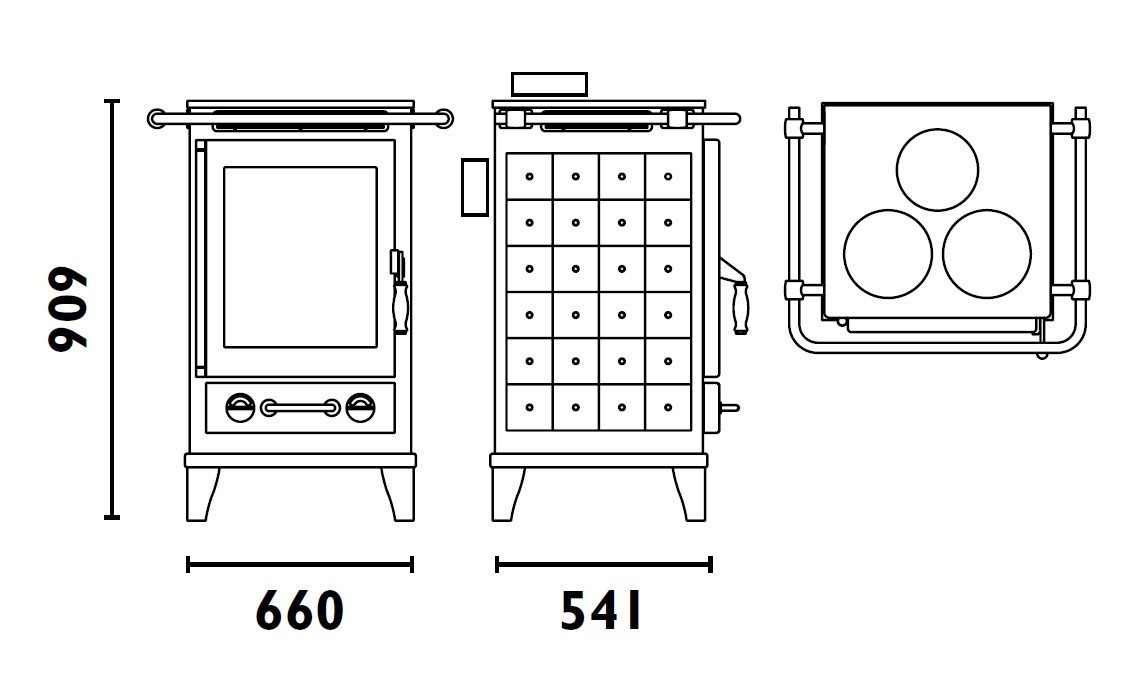 Fireplace Kaminofen Florenz Keramik Grün mit Kochplatte 7kW