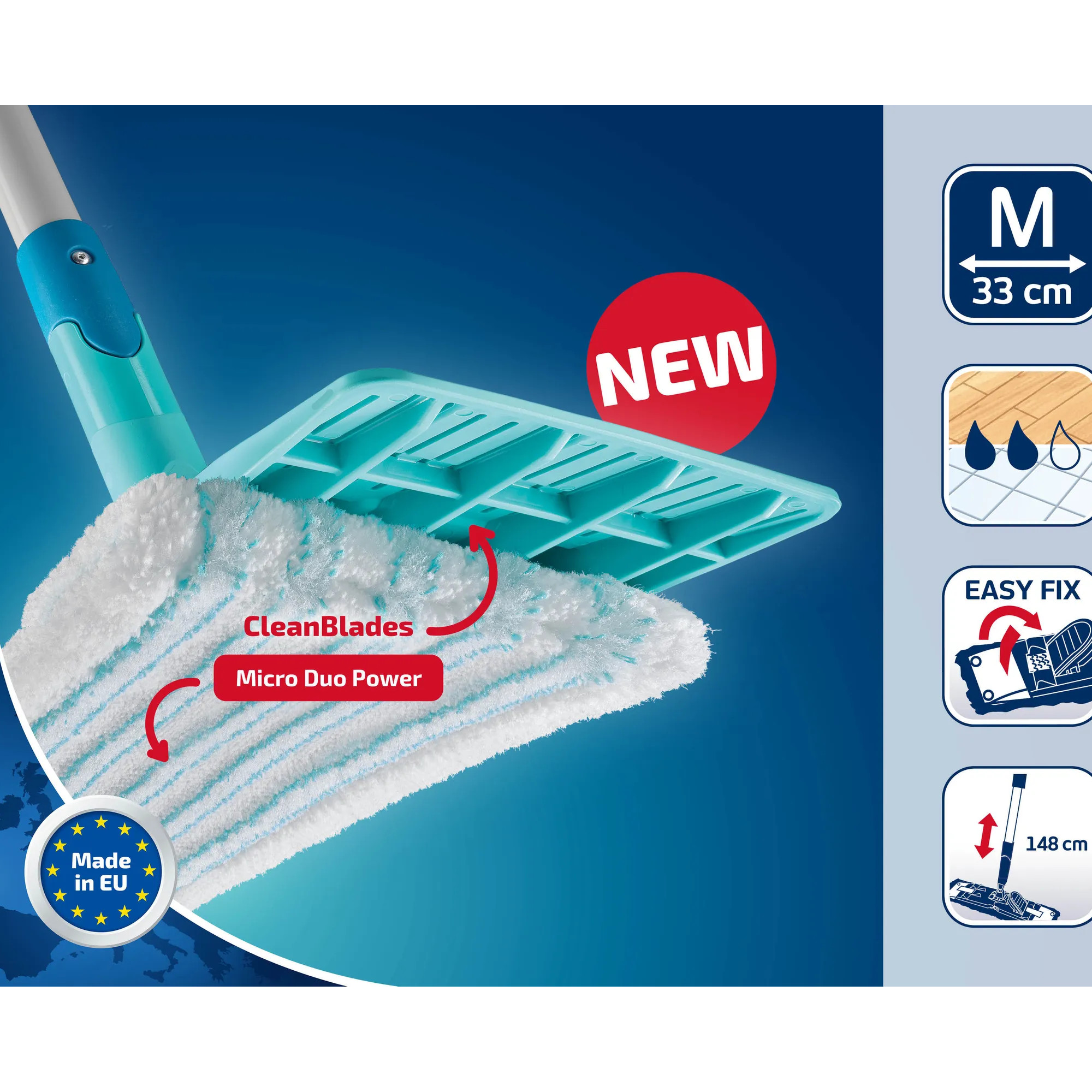 Leifheit Set PowerClean M + gratis micro duo Bezug