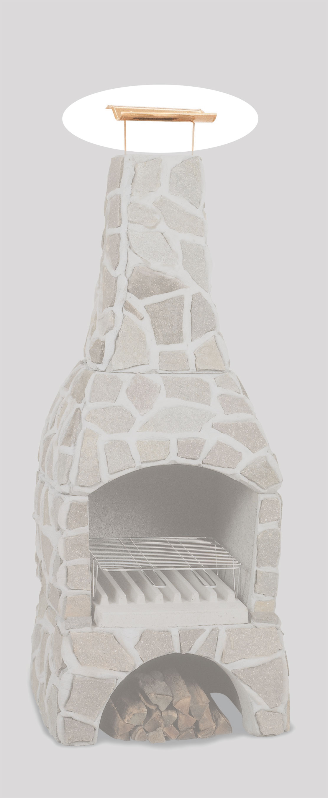 Kupferdach Ersatzteil für Wellfire Grillkamin Landau 33,5x30x17cm