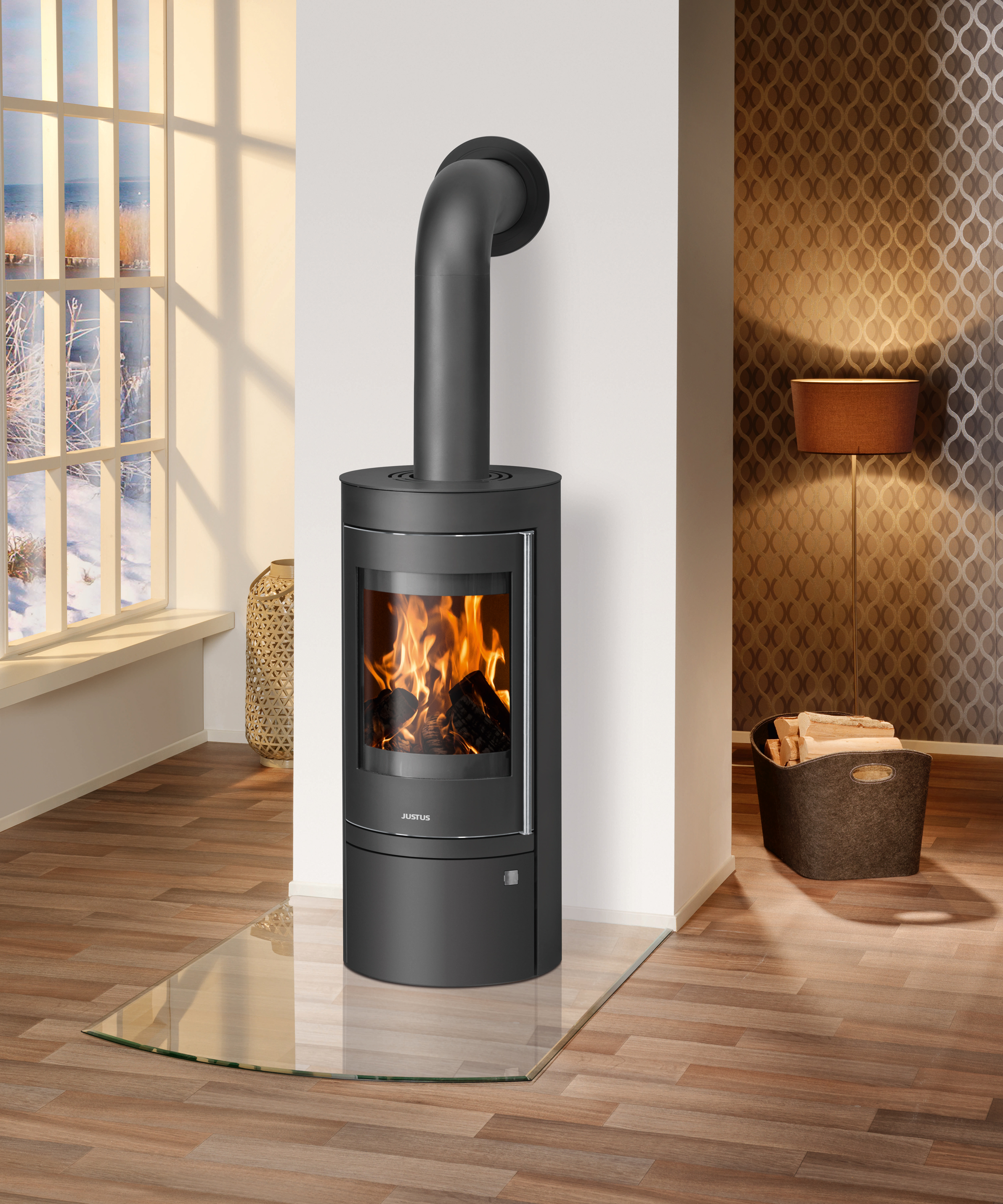 Kaminofen Justus Mino Top 2.0 raumluftunabhängig Stahl schwarz 5kW