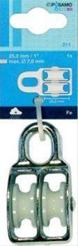 Blockrolle doppelt (SB) galZn f. Seil-Ø b. 7,0mm