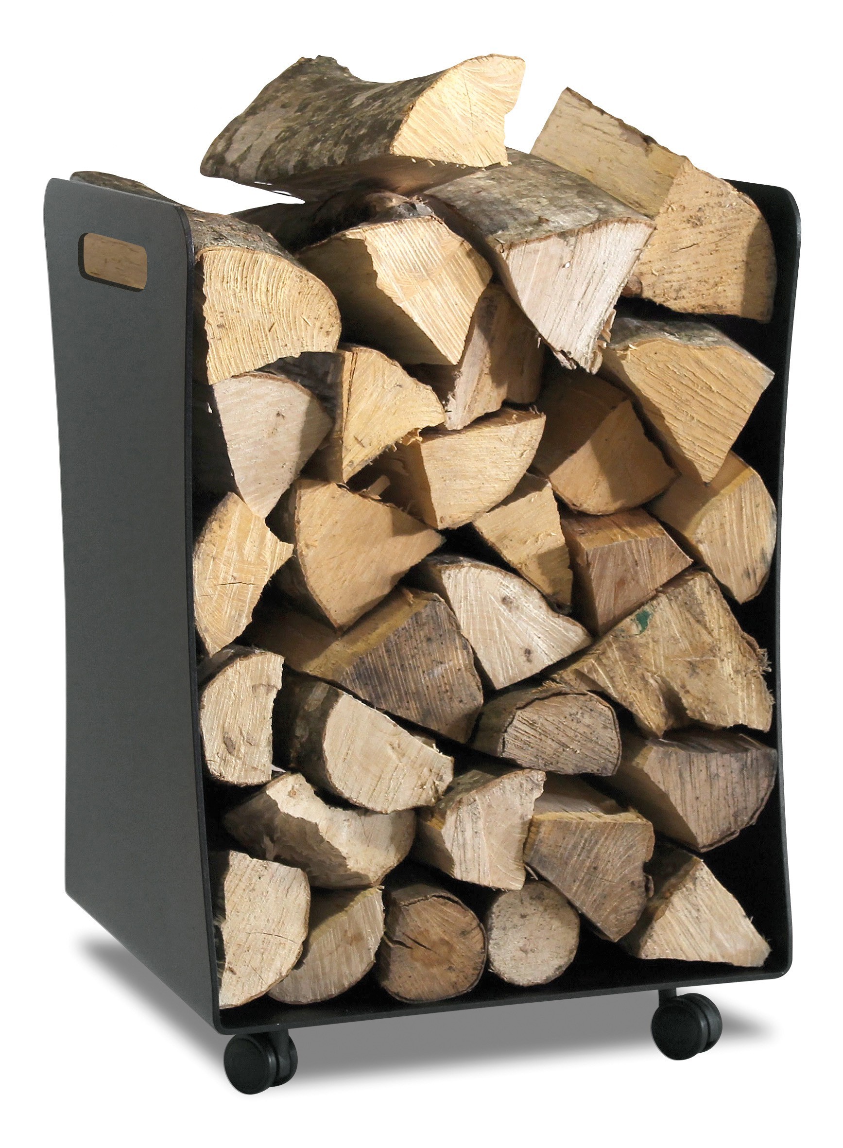 Holzkorb / Holzwagen Lienbacher fahrbar schwarz 39x39cm