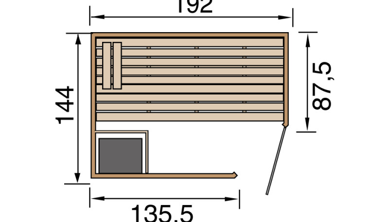 Weka Massivholz Element Sauna KEMI 7,5 kW OS Gr. 1
