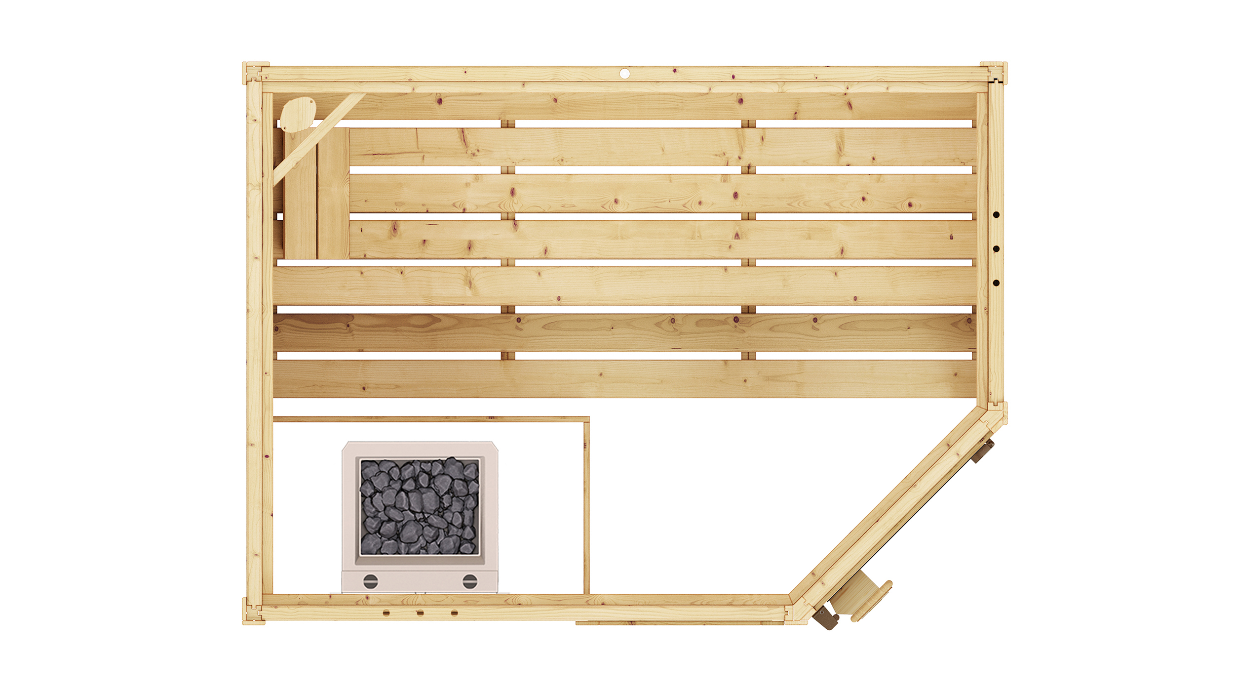 Weka Massivholzsauna VALIDA Eck 1 Sparset 1 Glastür mit Fenster