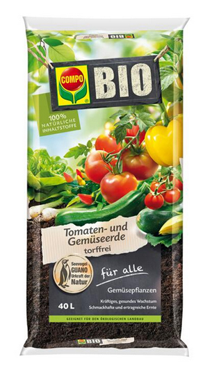COMPO Bio Tomaten und Gemüseerde torffrei 40L