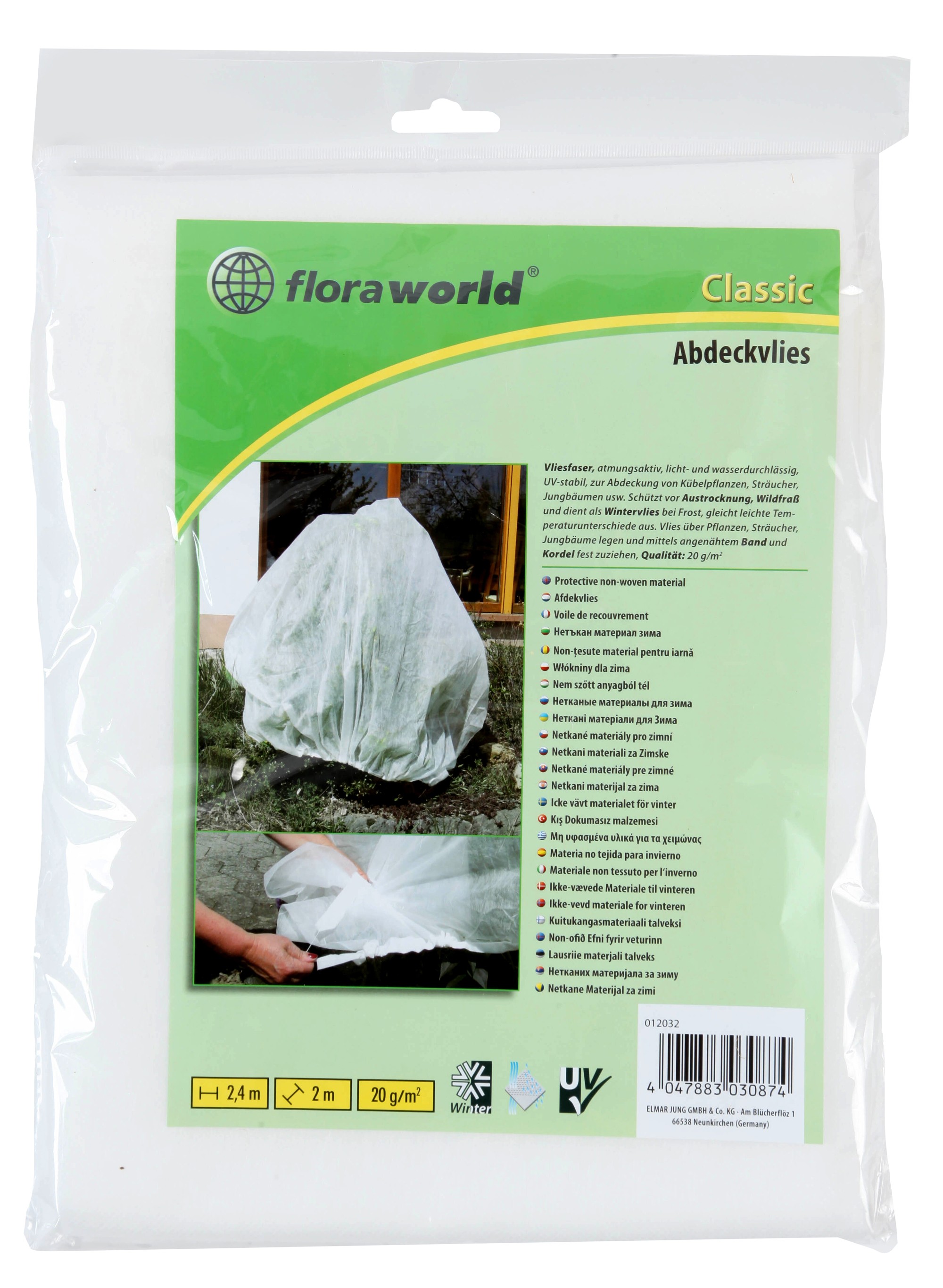 Abdeckvlies / Gartenvlies classic floraworld 2,4x2m weiß