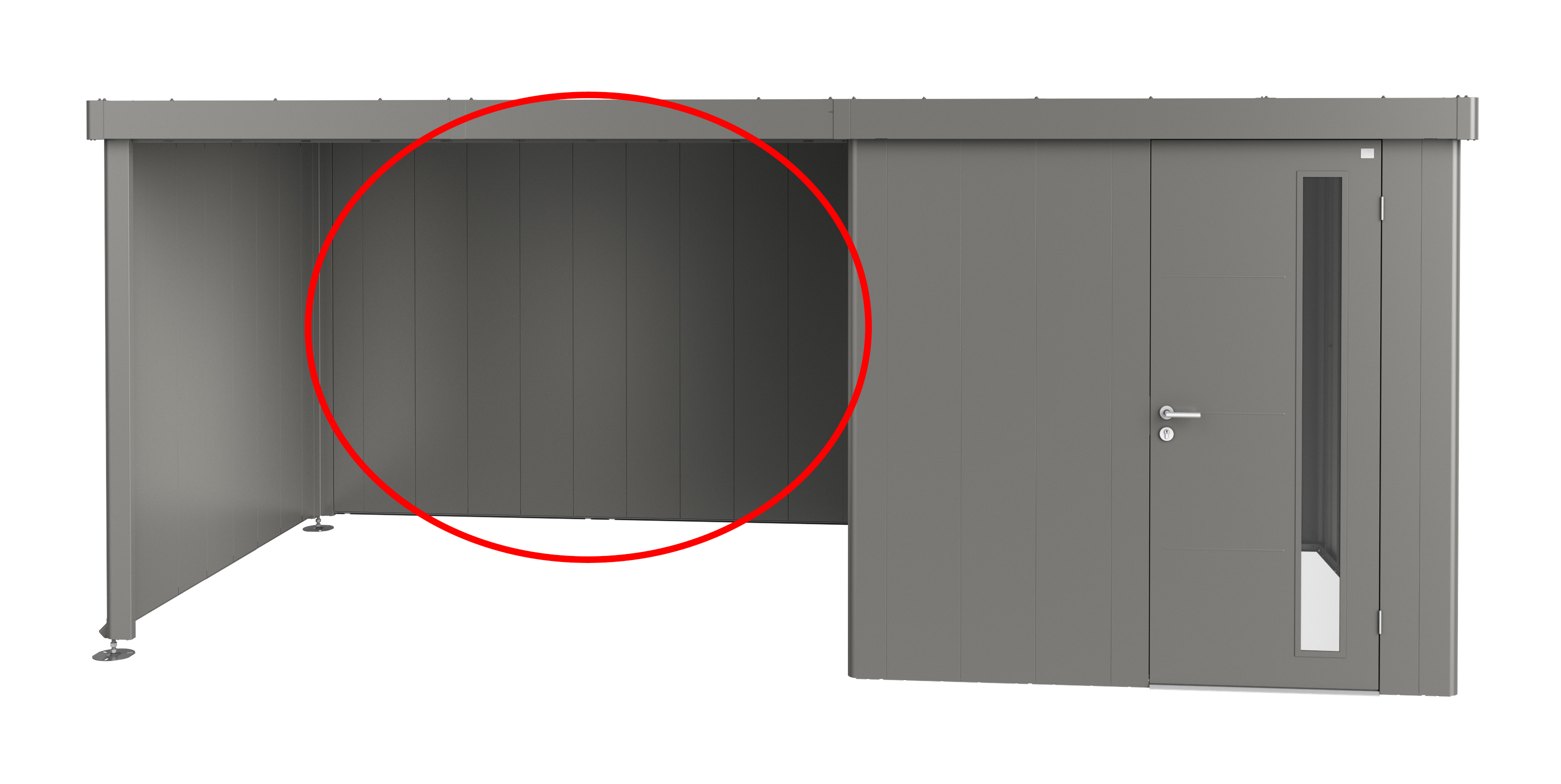Biohort Rückwand zu Seitendach für Gerätehaus Neo quarzgrau 2A-4D