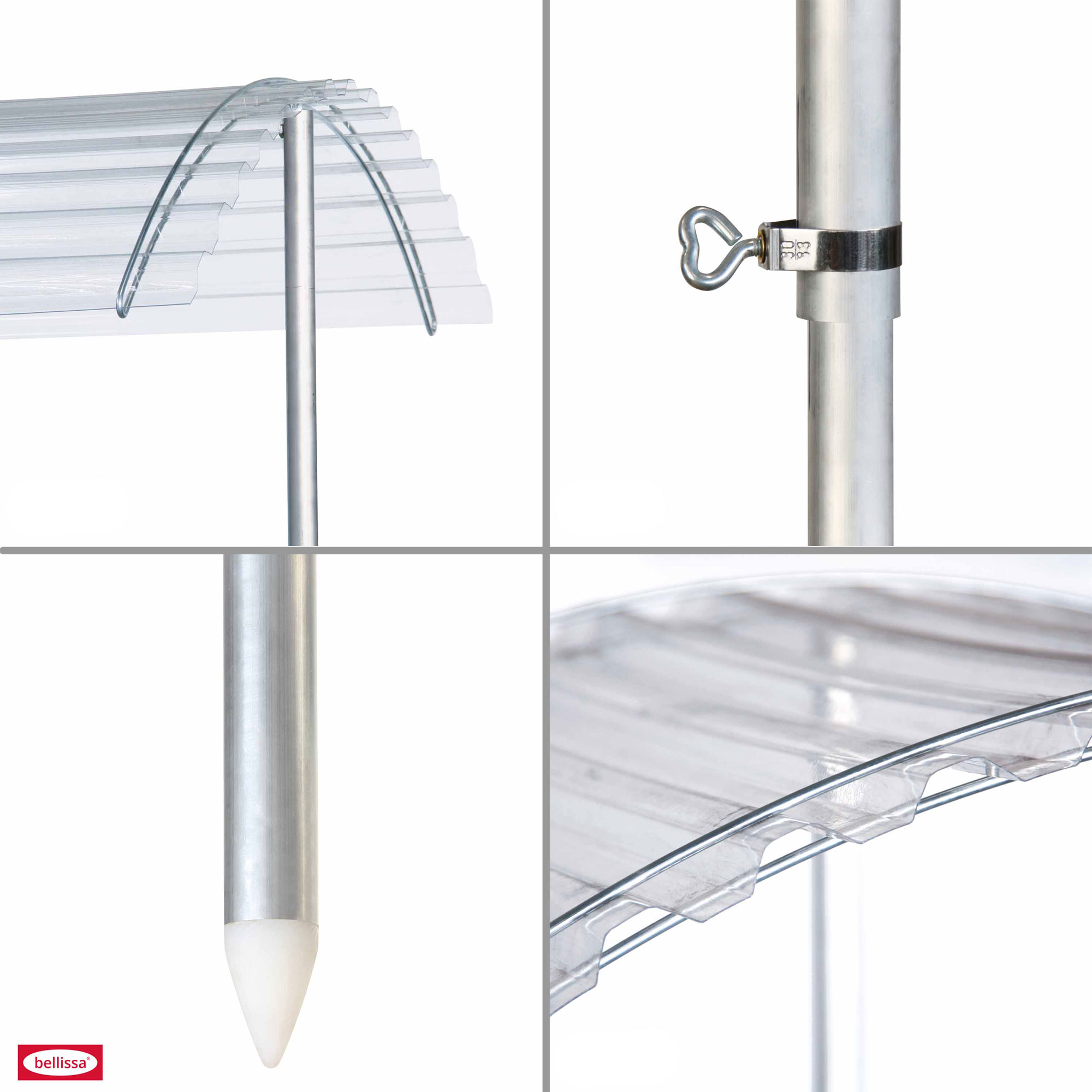 Tomatendach rapido Alu / Polycarbonat bellissa 119x115x130/225cm