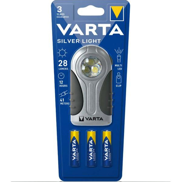 Taschenlampe LED Silver Light 3AAA 16647 m.Batt.B