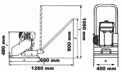 Powerpac Rüttelplatte Vorlauf VP1500B/450 Benzin
