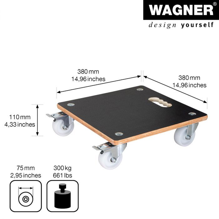 Multiroller Pflanzenroller Holz braun 380x380 mm für 300 kg