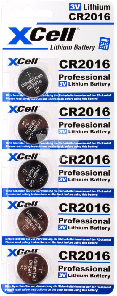 XCell Lithium Knopfzelle CR2016 5er Set