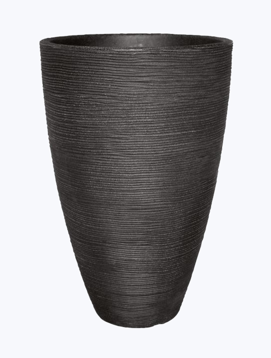 GELI Rillentopf Pflanztopf rund anthrazit H60cm