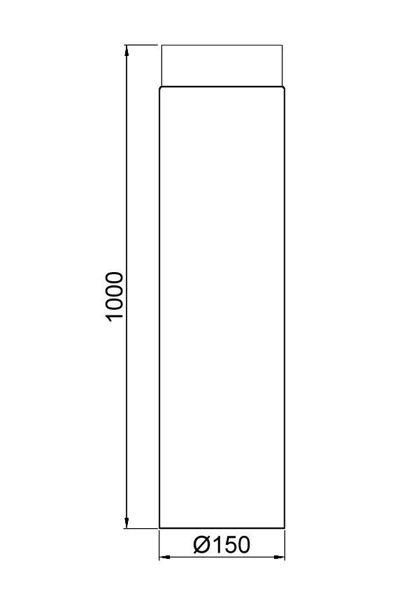 Ofenrohr / Rauchrohr Senotherm gussgrau Ø150 mm Länge 1000 mm