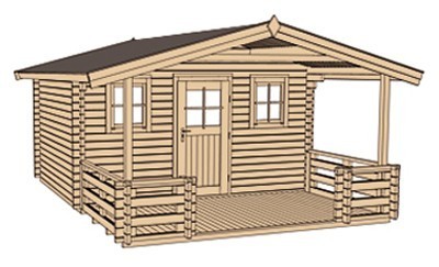 weka Gartenhaus 135 B Gr.2, 45 mm, VT, ET, 2 EF