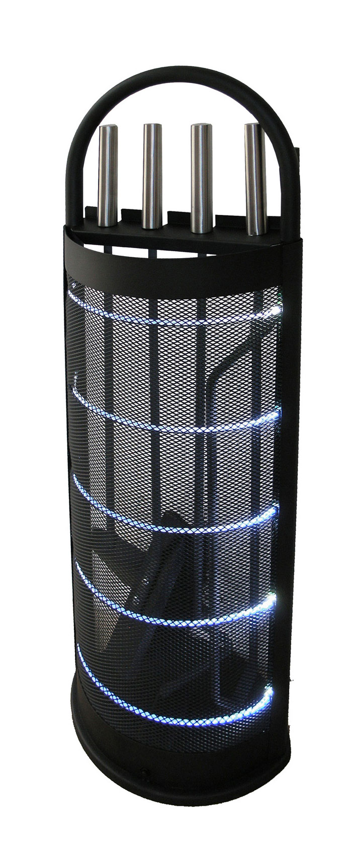 Kaminbesteck / Kamingarnitur LED Lienbacher 4-tlg. schwarz 66cm