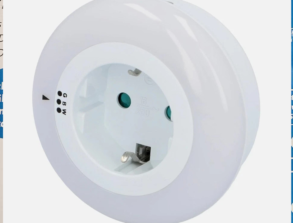 LED Nachtlicht mit 9 LED´s je 3 LED's weiß/blau/grün leuchtend