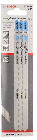 Bosch Stichsägeblatt a 3 Stck T 718 BF Bosch