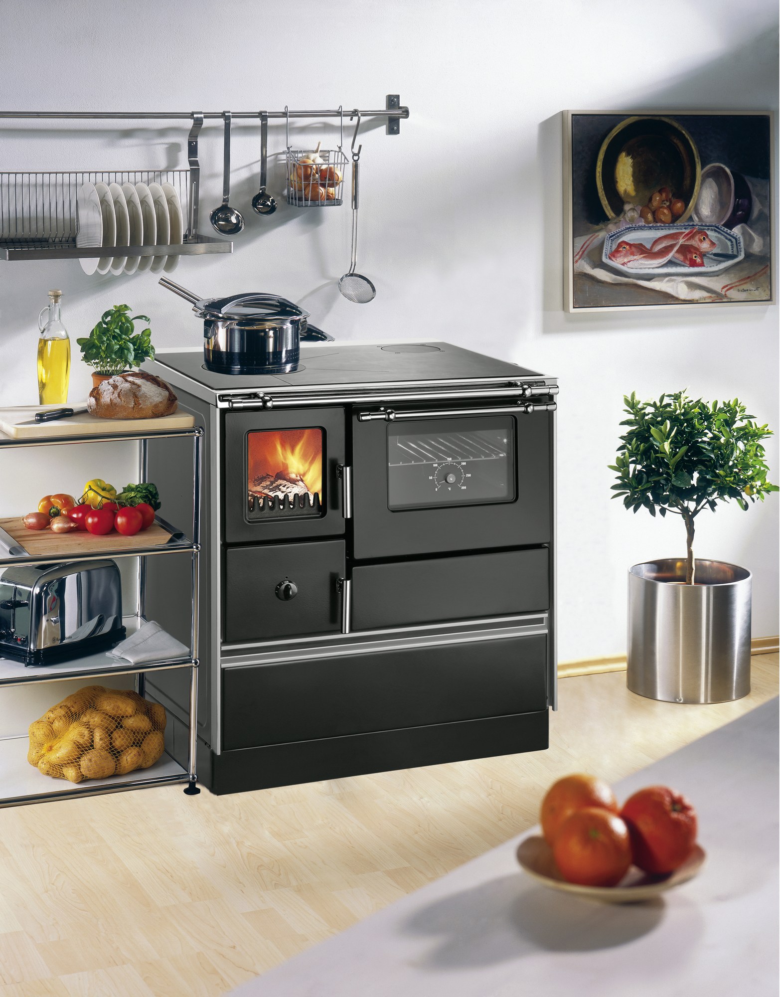 Wamsler Küchenherd K 76F-70 70 cm schwarz, Anschluss rechts