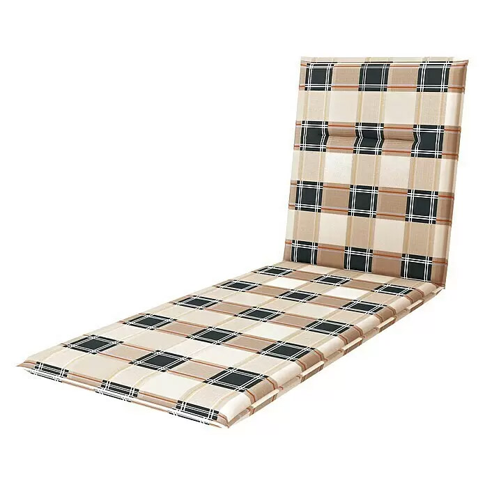 Doppler Rollliegen Auflage Spot schwarz beige 195x60x5 cm D.3104