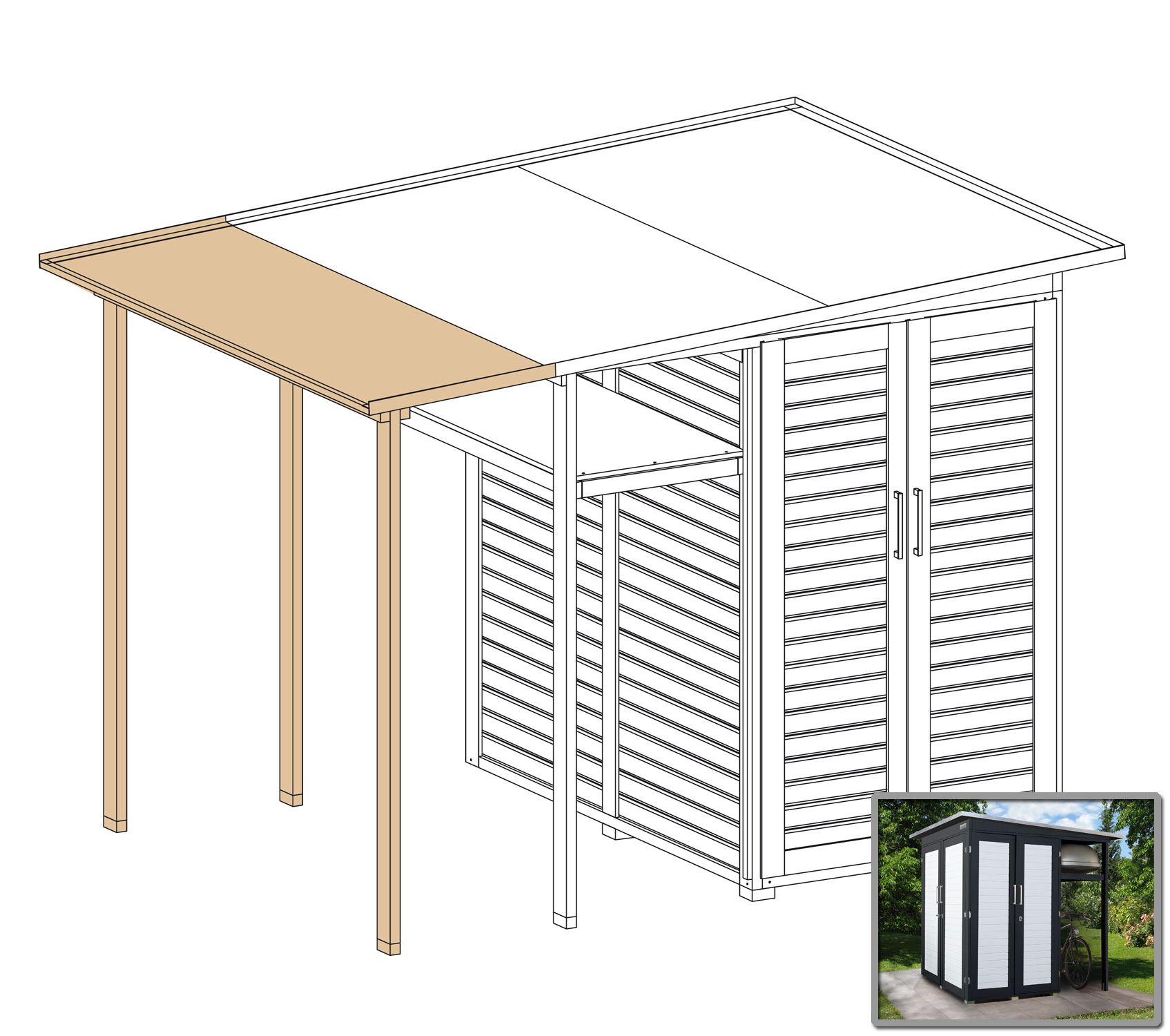 weka Garten [Q] Modul Family, seitlicher Anbau off