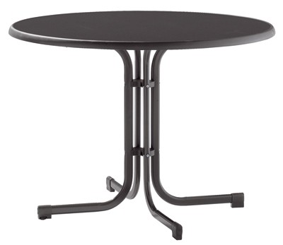 SIEGER Gartentisch / Klapptisch Ø100cm Stahl grau / Mecalit anthrazit