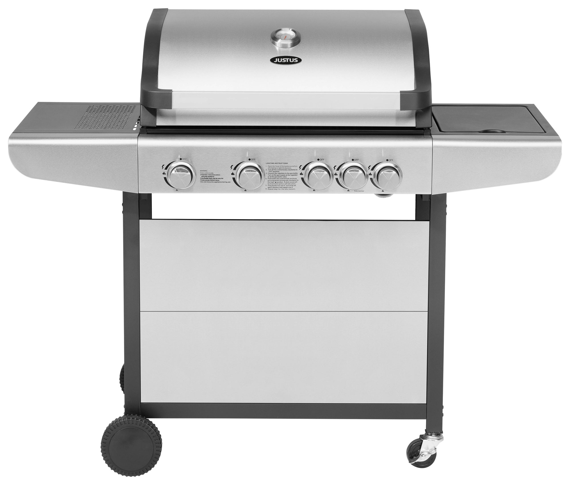 Gasgrill / Grillwagen Justus Ares 4 S Grillfläche 65 x 41 cm