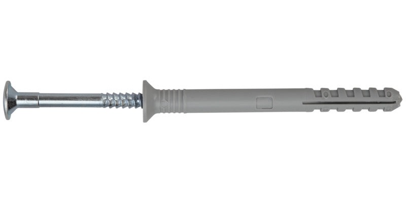 Nageldübel 6 × 60 mm, Senkkopf PZ, Nylon/Stahl verzinkt, 50 Stück