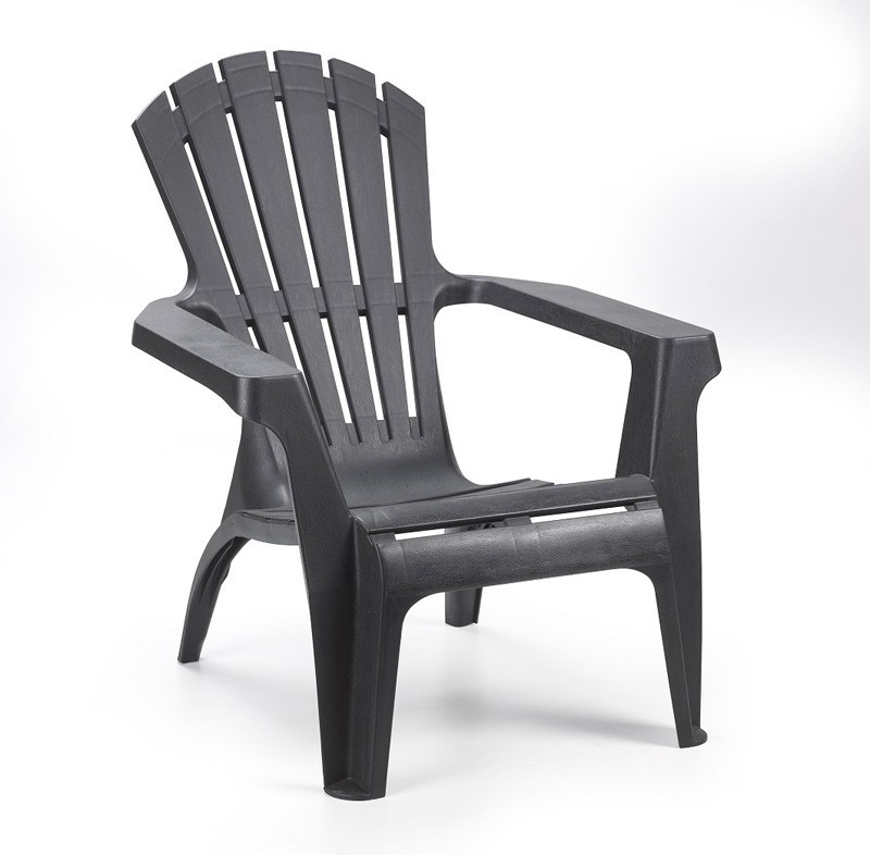 Gartensessel / Deckchair Dolomiti stapelbar anthrazit Kunststoff