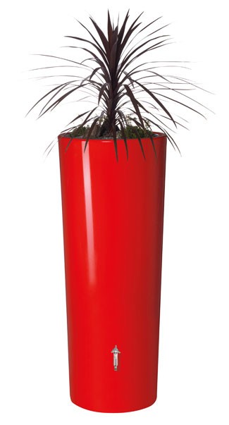 GRAF Regentonne Color 2in1 350L mit Pflanzschale tomato