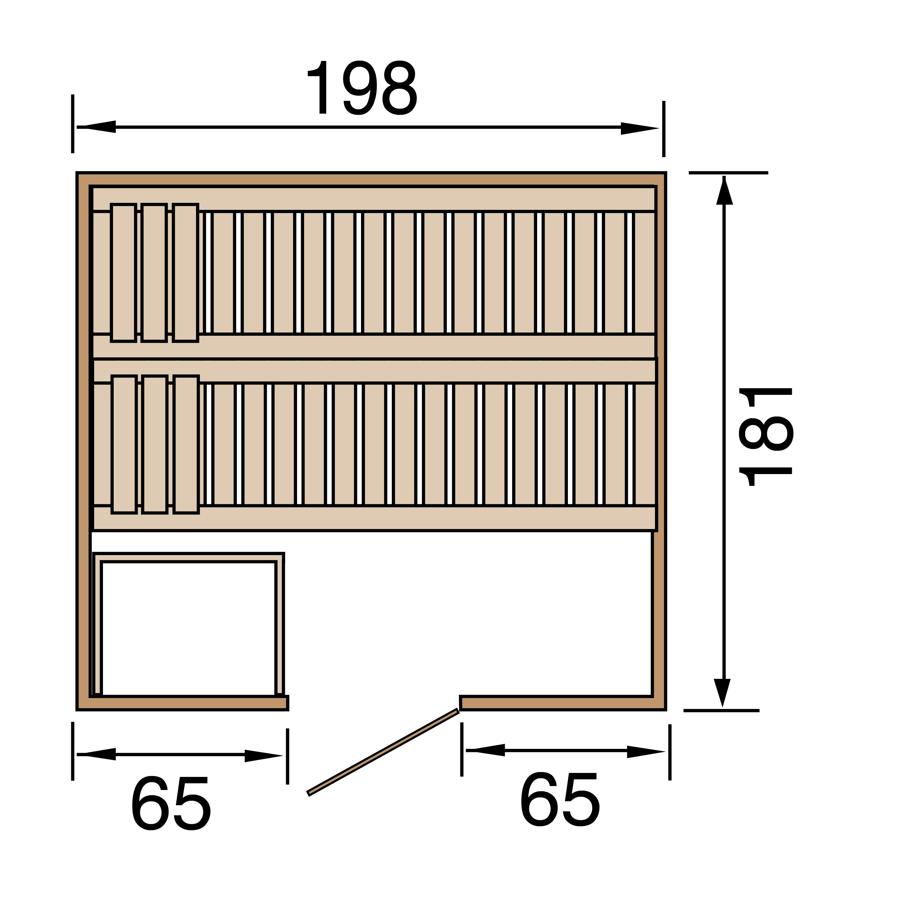 Weka Premium Massivholzsauna Bergen 7,5 kW BioS MT Gr.1.8 Weka Premium Massivholzsauna Bergen 7,5 kW BioS MT Gr.1.8