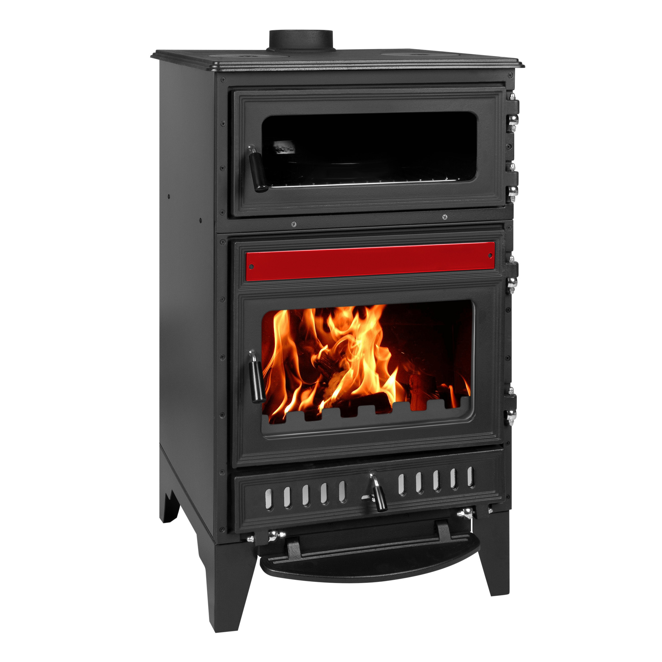 BRUNO® Kaminofen Anika mit Backfach bordeaux 15kW