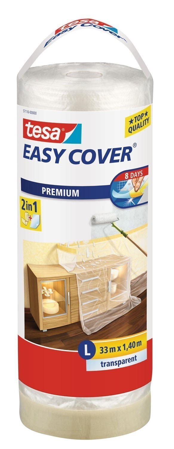 tesa® Easy Cover Premium Abdeckfolie 33 m x 1,40 m (Nachfüllrolle)