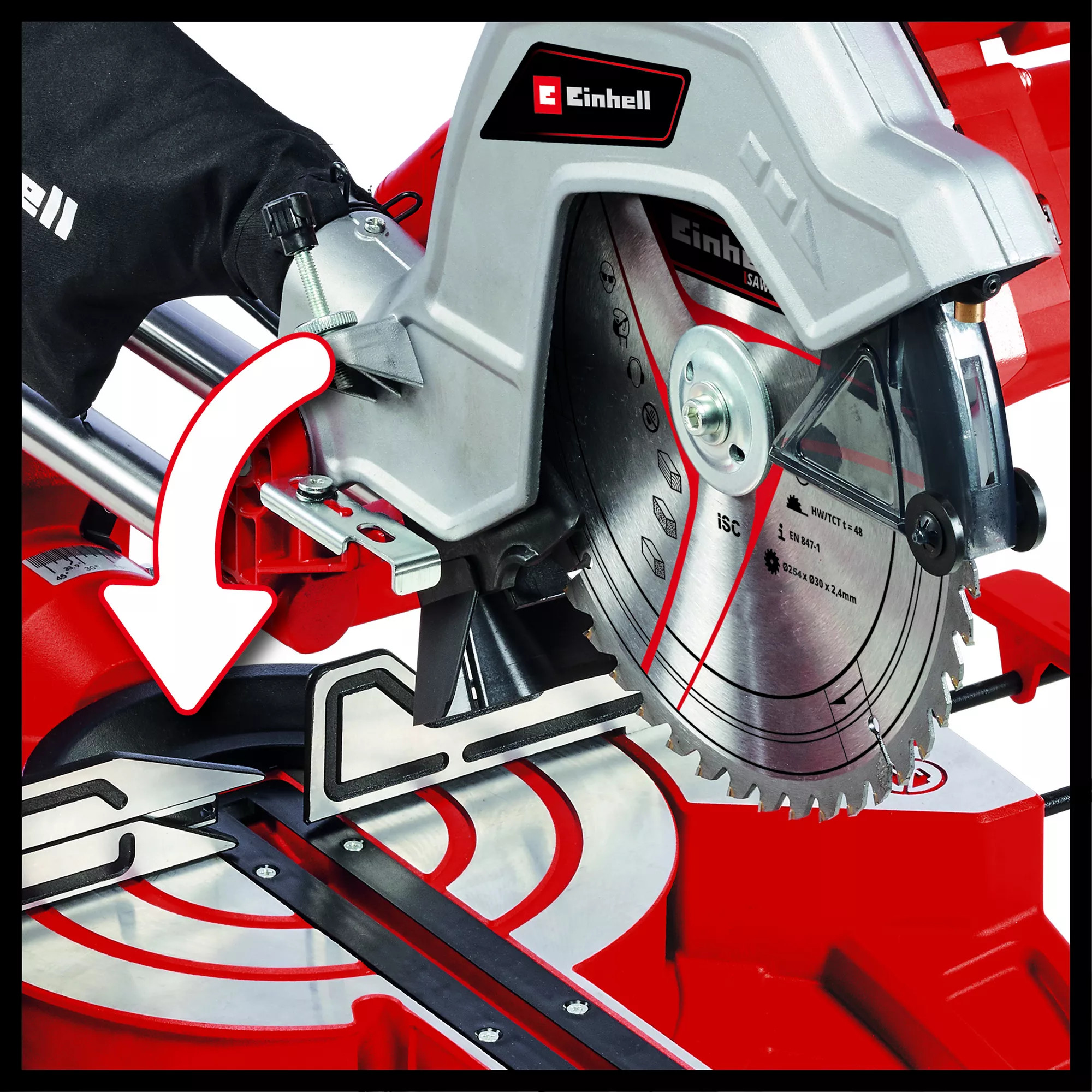 Einhell Zug-, Kapp- und Gehrungssäge TC-SM 254 rot 1800 W