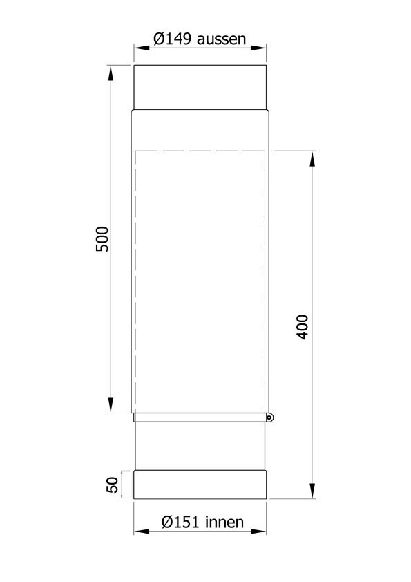 Ofenrohr / Rauchrohr Senotherm schwarz Ø150mm Länge teleskopierbar