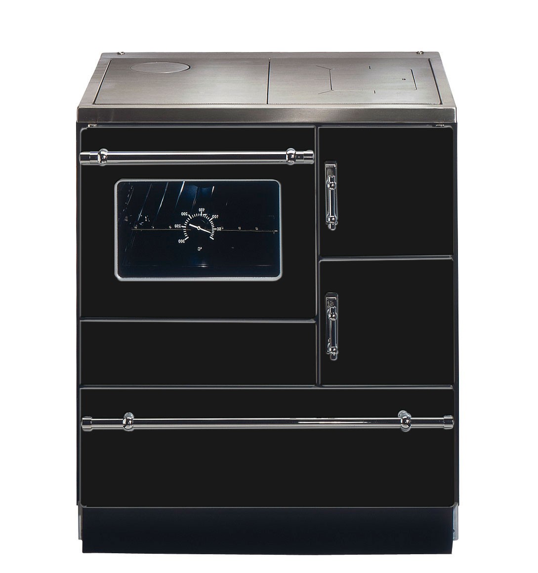 Küchenherd Wamsler K128CL Creative-Line schwarz Stahlfeld Ans links