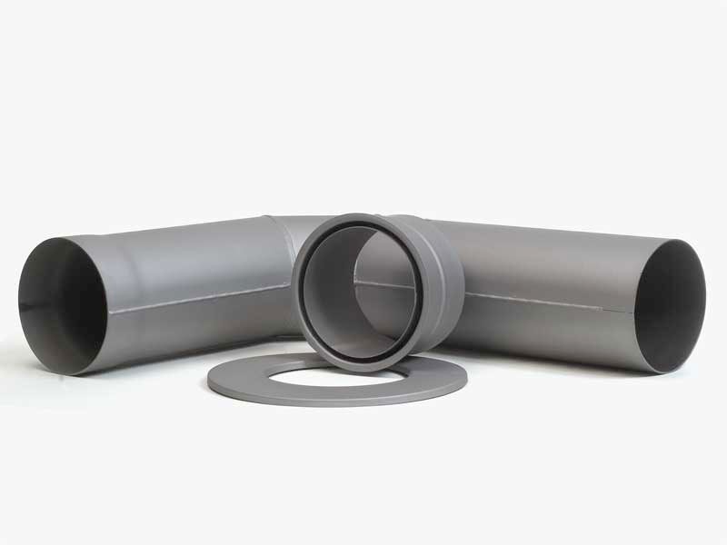 B-Ware Ofen- / Rauchrohr - Set Ø150mm Standard-Anschlussset titan